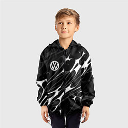 Ветровка с капюшоном детская Volkswagen - острые линии, цвет: 3D-черный — фото 2