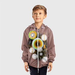 Ветровка с капюшоном детская Космическая дымка звёзд, цвет: 3D-белый — фото 2