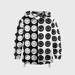 Ветровка с капюшоном детская Smiley black and white, цвет: 3D-черный