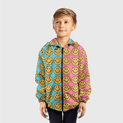 Ветровка с капюшоном детская Smiley, цвет: 3D-черный — фото 2