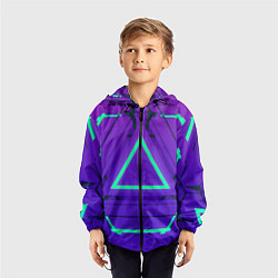 Ветровка с капюшоном детская Твой стиль геометрия 1, цвет: 3D-черный — фото 2