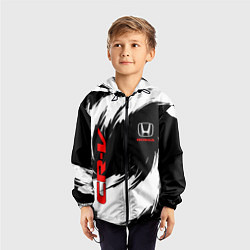 Ветровка с капюшоном детская Honda - белые краски, цвет: 3D-черный — фото 2