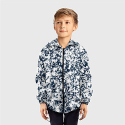 Ветровка с капюшоном детская Текстура тёмно-синий пятнистый, цвет: 3D-черный — фото 2