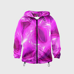Ветровка с капюшоном детская Обтекаемый розовый, цвет: 3D-черный