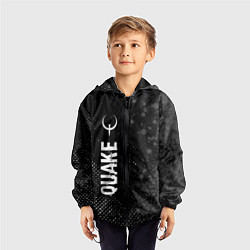 Ветровка с капюшоном детская Quake glitch на темном фоне: по-вертикали, цвет: 3D-черный — фото 2