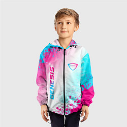 Ветровка с капюшоном детская Genesis neon gradient style вертикально, цвет: 3D-черный — фото 2