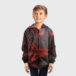 Ветровка с капюшоном детская Красная сеть на чёрном фоне, цвет: 3D-черный — фото 2