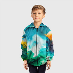 Ветровка с капюшоном детская Текстура окрашенной стены - нейросеть, цвет: 3D-черный — фото 2