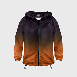 Ветровка с капюшоном детская Градиент от чёрного к оранжевому, цвет: 3D-черный