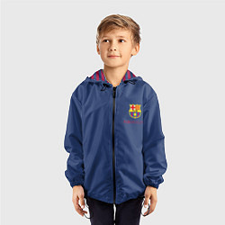 Ветровка с капюшоном детская Месси - 10 номер футбольный клуб Барселона, цвет: 3D-черный — фото 2
