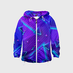 Ветровка с капюшоном детская Neon Pattern colored, цвет: 3D-белый