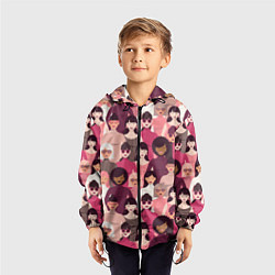 Ветровка с капюшоном детская Гламурные девушки, цвет: 3D-черный — фото 2