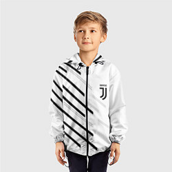 Ветровка с капюшоном детская Juventus sport geometry, цвет: 3D-черный — фото 2