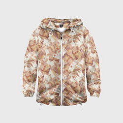 Ветровка с капюшоном детская Деньги - купюры в 5 тысяч рублей, цвет: 3D-белый