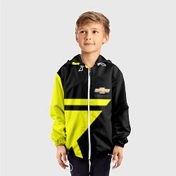 Ветровка с капюшоном детская Chevrolet yellow star, цвет: 3D-белый — фото 2