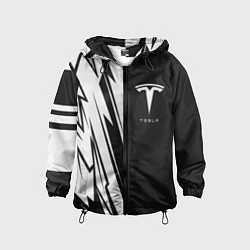 Ветровка с капюшоном детская Tesla - carbon texture, цвет: 3D-черный