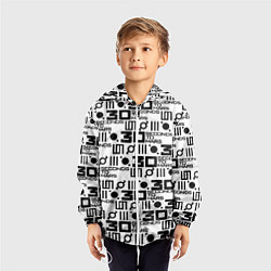 Ветровка с капюшоном детская Thirty Seconds to Mars pattern rock, цвет: 3D-белый — фото 2