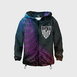 Ветровка с капюшоном детская Sevilla футбольная сетка, цвет: 3D-черный