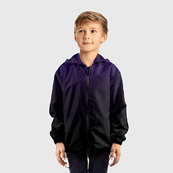 Ветровка с капюшоном детская Фиолетово-чёрный тёмный градиент, цвет: 3D-черный — фото 2