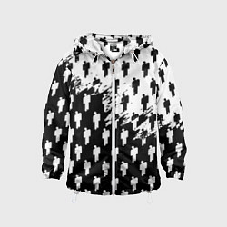 Ветровка с капюшоном детская Billie Eilish pattern black, цвет: 3D-белый