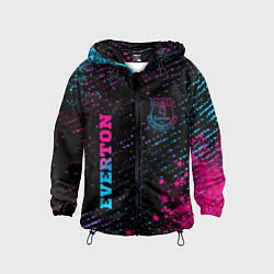 Ветровка с капюшоном детская Everton - neon gradient вертикально, цвет: 3D-черный