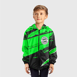 Ветровка с капюшоном детская Bayern sport green, цвет: 3D-черный — фото 2