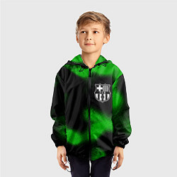 Ветровка с капюшоном детская Barcelona sport halftone, цвет: 3D-черный — фото 2