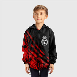 Ветровка с капюшоном детская Real Madrid sport grunge, цвет: 3D-черный — фото 2