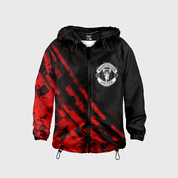 Ветровка с капюшоном детская Manchester United sport grunge, цвет: 3D-черный