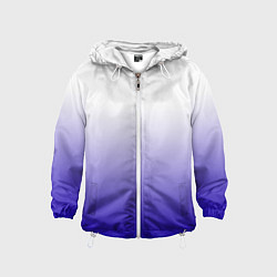 Ветровка с капюшоном детская Градиент белый ультрамарин, цвет: 3D-белый