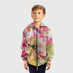 Ветровка с капюшоном детская Japan sakura, цвет: 3D-черный — фото 2