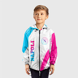 Ветровка с капюшоном детская Napoli neon gradient style вертикально, цвет: 3D-черный — фото 2