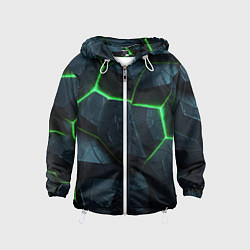 Детская ветровка Abstract dark green geometry style
