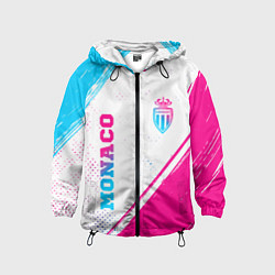Ветровка с капюшоном детская Monaco neon gradient style вертикально, цвет: 3D-черный