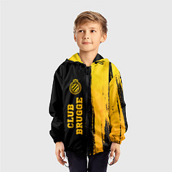 Ветровка с капюшоном детская Club Brugge - gold gradient по-вертикали, цвет: 3D-черный — фото 2