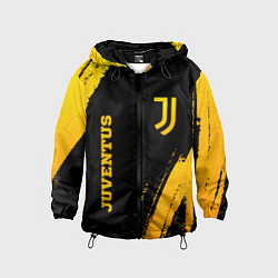 Ветровка с капюшоном детская Juventus - gold gradient вертикально, цвет: 3D-черный