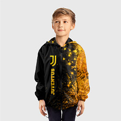 Ветровка с капюшоном детская Juventus - gold gradient по-вертикали, цвет: 3D-черный — фото 2