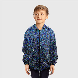 Ветровка с капюшоном детская Шум пикселей, цвет: 3D-черный — фото 2