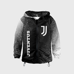 Ветровка с капюшоном детская Juventus sport на темном фоне вертикально, цвет: 3D-черный