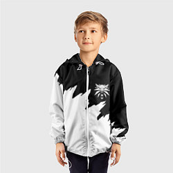 Ветровка с капюшоном детская Ведьмак белое лого краски, цвет: 3D-белый — фото 2