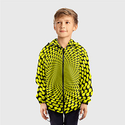 Ветровка с капюшоном детская Ядовитая геометрическая иллюзия, цвет: 3D-черный — фото 2