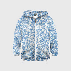 Ветровка с капюшоном детская Пёстрый бело-голубой, цвет: 3D-белый