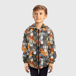 Ветровка с капюшоном детская Мультяшные котята, цвет: 3D-черный — фото 2