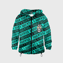 Ветровка с капюшоном детская Juventus pattern logo steel, цвет: 3D-черный