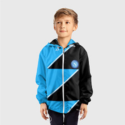 Ветровка с капюшоном детская Napoli fc geometry blue, цвет: 3D-белый — фото 2