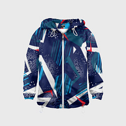 Ветровка с капюшоном детская Абстрактный фон с пятнистым узором, цвет: 3D-белый