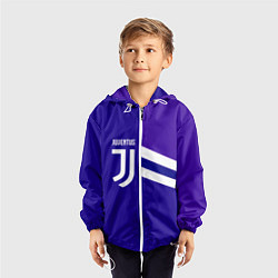 Ветровка с капюшоном детская Juventus sport geometry line, цвет: 3D-белый — фото 2