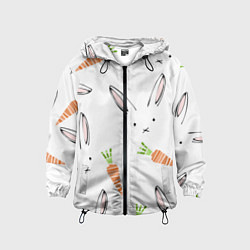 Ветровка с капюшоном детская Морковный зая, цвет: 3D-черный