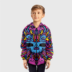 Ветровка с капюшоном детская Skull tatoo steel, цвет: 3D-черный — фото 2