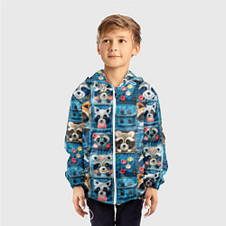 Ветровка с капюшоном детская Пэчворк с энотами, цвет: 3D-белый — фото 2